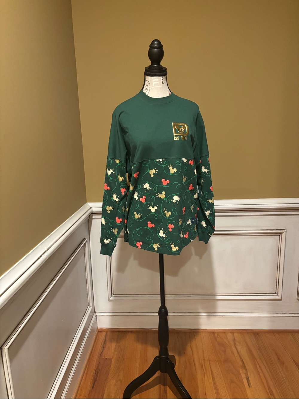 Christmas 2025 DisneyWorld Spirit Jersey with Red and Gold Mickey Print